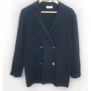 Aritzia‎ Babaton Black Double Breasted Knit Cardigan Blazer Relaxed Fit 2XS